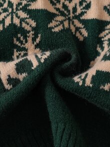 Boys Back To School Minimalist Casual Daily Knit Pullover Sweater, Autumn - Army Green - View 7