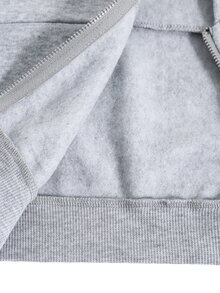 SHEIN 女童純色拉鍊棒球領夾克與寬腿褲休閒套裝 - 灰色 - 查看 7