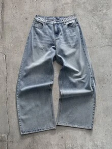 AXEPEAK Men's Wave Pattern Casual Everyday Denim Jeans - Blue - View 7