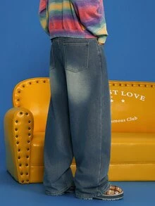 STEELVANCE Men's Light Blue Casual Versatile Fleece-Lined Loose Jeans For Daily Commuting - Light Wash - View 3