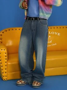 STEELVANCE Men's Light Blue Casual Versatile Fleece-Lined Loose Jeans For Daily Commuting - Light Wash - View 8