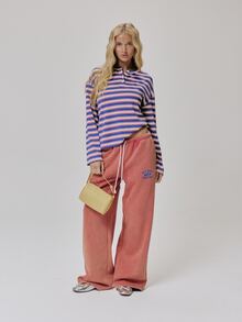 MUSERA Blue Contrast Stripe Long Sleeve Top Fall Autumn Winter Coolgirl Style Casual - Multicolor - View 3