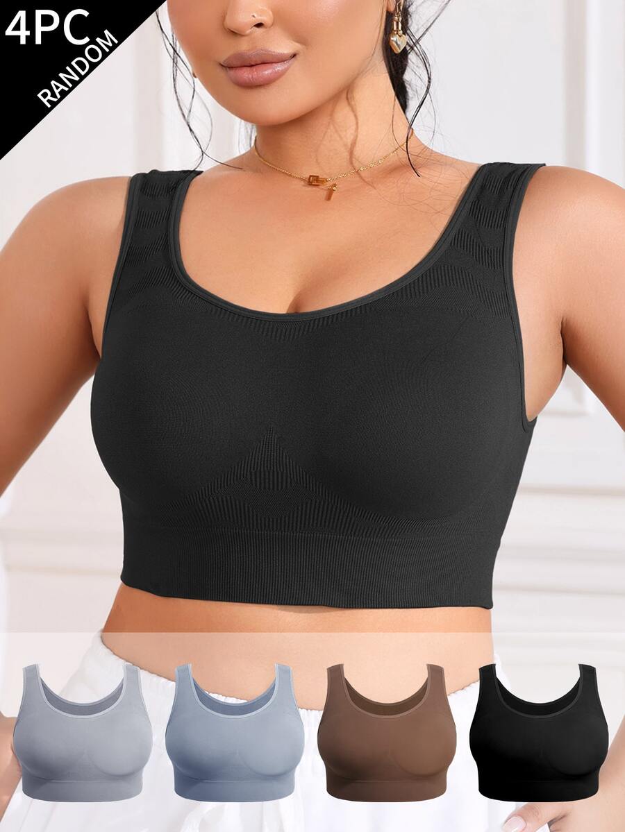 SHEIN Seamless Textured Plus Size Women's Wire-Free Bra Blind Box Style