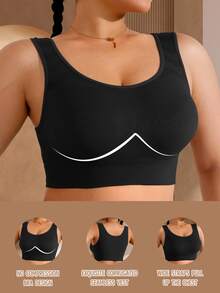 SHEIN Seamless Textured Plus Size Women's Wire-Free Bra Blind Box Style - Multicolor - View 5