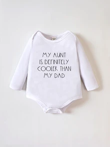 SHEIN Newborn Baby Cowboy Graphic Pattern Buttoned White And Black Knit Autumn Breathable Easy-CareSoft-Touch Bodysuit Boys Family Vacation - White - View 2
