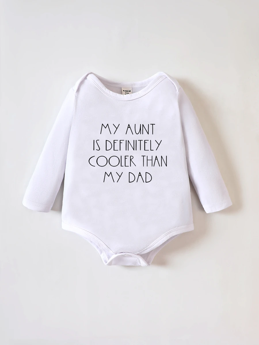 SHEIN Newborn Baby Cowboy Graphic Pattern Buttoned White And Black Knit Autumn Breathable Easy-CareSoft-Touch Bodysuit Boys Family Vacation