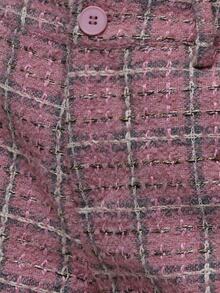 MUSERA Pink Woven Plaid Tailored Shorts Autumn Fall Winter Cute Everyday Office Corporate Romance - Pink - View 6