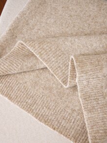 SHEIN Teen Girls Lace Trim Peter Pan Collar Knitted 2 Pieces Set, Soft Solid Color Loose Sweater With Knitted Wide Leg Pants, Fashion Casual Outfit - Khaki - View 7
