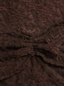 Sweetra Women's Lace Ruffle Sexy Date Short Dress - Coffee - View 7