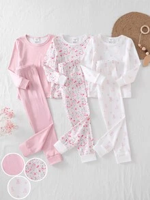 6PCS Young Girls Pajamas - Pink - View 3