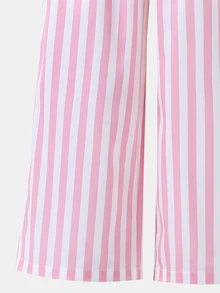 SHEIN 女童荷葉邊長袖T恤與長褲休閒日常套裝 - 彩色 - 查看 8