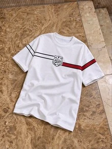 HypeHours Men's Classic Casual Striped Colorblock NY New York Emblem T-Shirt, Suitable For Daily Wear And Gatherings - Multicolor - View 4