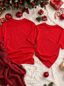 Manfinity Homme Men's Funny Christmas T-Shirt Where Is My Gift Santa Claus Print Short Sleeve Holiday Party Top Christmas Gift For Men Red Winter Cute Casual - Red - View 5