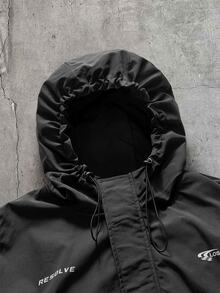AXEPEAK Men's Casual Hooded Long Sleeve Jacket For Daily Wear - Black - View 6