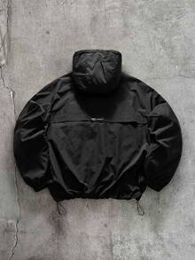 AXEPEAK Men's Casual Hooded Long Sleeve Jacket For Daily Wear - Black - View 3