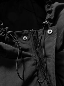 AXEPEAK Men's Casual Hooded Long Sleeve Jacket For Daily Wear - Black - View 7