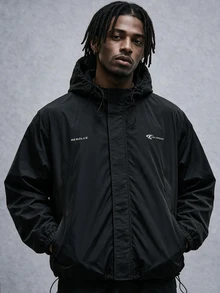 AXEPEAK Men's Casual Hooded Long Sleeve Jacket For Daily Wear - Black - View 1