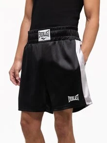 EVERLAST SUMWON Unisex Boxing Shorts With Elastic Waistband Logo Side Panel Colorblock Satin Finish Mid Thigh Length Casual Streetwear - Multicolor - View 1