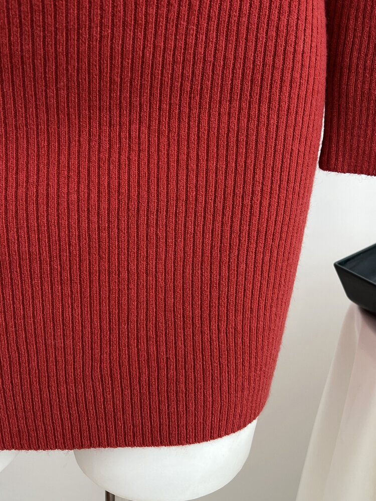 Elamini Women's Sweet Bow Decor Sweater Dress - Red - View 6