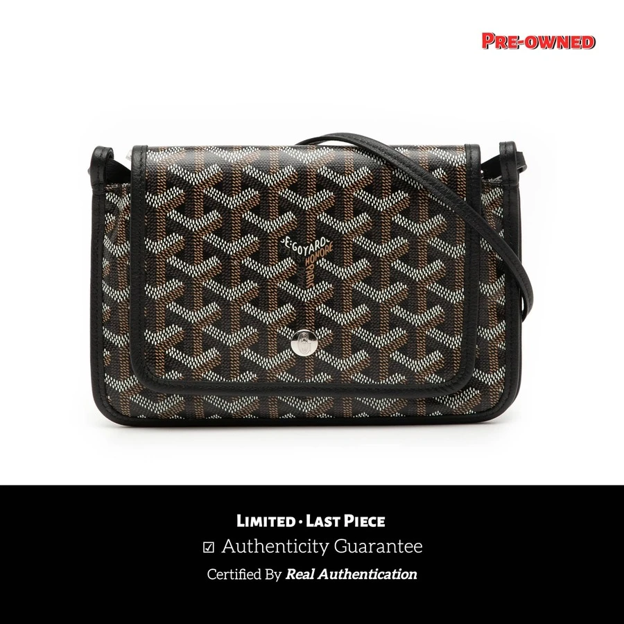 Authenticated Goyard PRE-OWNED Goyardine Plumet Pocket Wallet Bag - màu đen - Xem 1