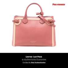 Authenticated Burberry PRE-OWNED Medium Bicolor Leather And House Check Banner Satchel Bag - Hồng - Xem 1