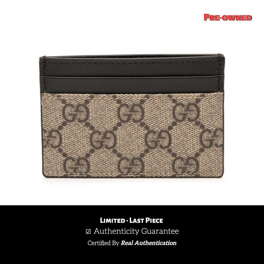 Auténtica tarjetero Gucci PRE-OWNED GG - Marrón - Ver 1