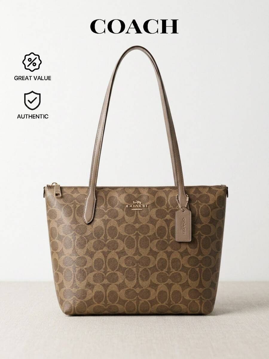 Coach CW396 IMYGQ 女士大容量日常通勤手提包 - 深棕色/巧克力色 - 查看 1
