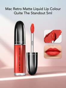 Mac Retro Matte Liquid Lip Colour Quite The Standout 5ml – Liquid Lipstick, Long-Lasting, For Women, Bright Orange Red, Suitable For Daily Wear - Quite The Standout - View 1