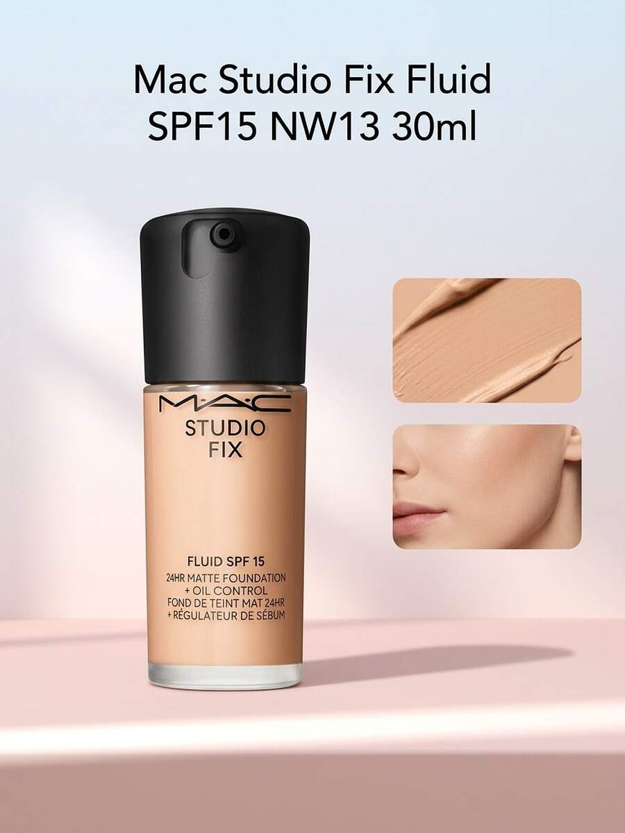 Mac Studio Fix Fluid SPF15 NW13 30ml – Foundation, 24-Hour Longwear, For Oily Skin, NW13, SPF 15, Suitable For Daily Wear - NW13 - View 1