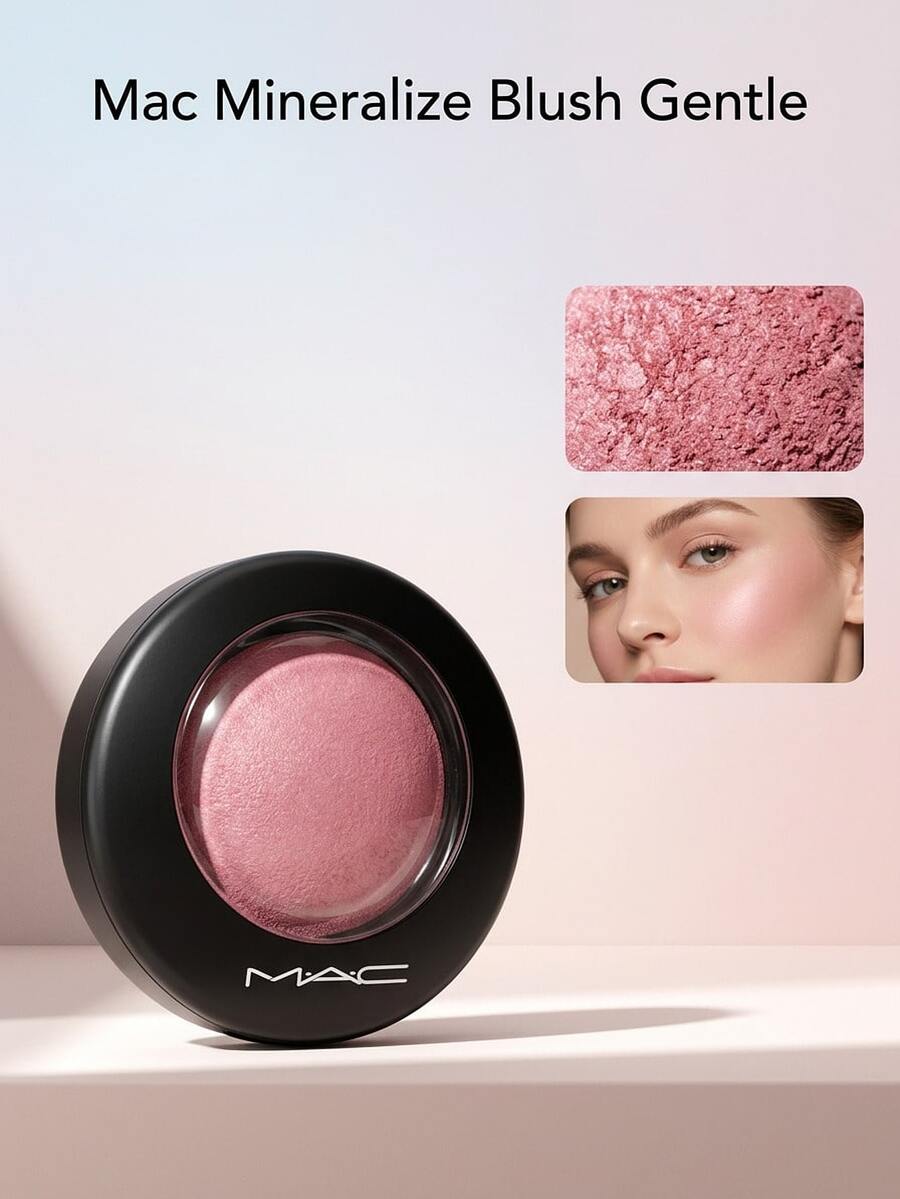 Mac Mineralize Blush Gentle – Blush, Luminous Finish, For Makeup Enthusiasts, Raspberry Pink, Baked Minerals, Suitable For Daily Makeup Routine - Gentle - View 1