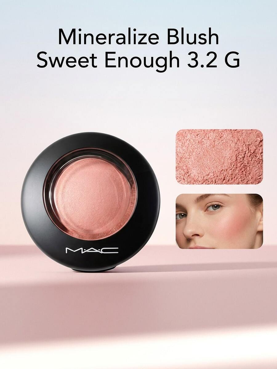 MAC Mineralize Blush Sweet Enough 3.2 G – Baked Powder For Luminous Glow, Lightweight Buildable Finish, Neutral Mauve Pink Tone, Long-Wearing Face Makeup, Ideal For Daily Beauty And Professional Looks - Sweet Enough - View 1