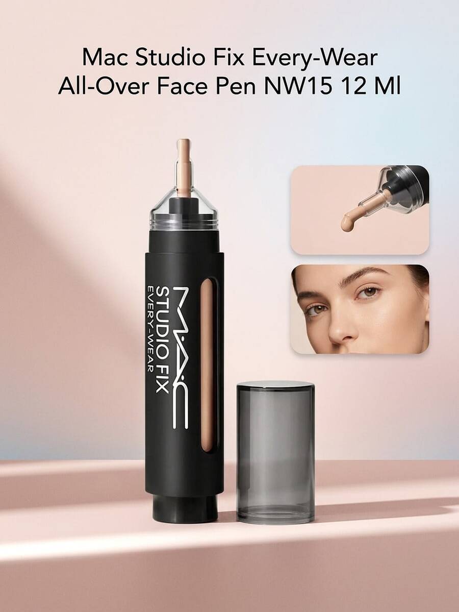 Mac Studio Fix Every-Wear All-Over Face Pen NW15 12 Ml – Foundation Concealer Pen, Waterproof, For All Skin Types, NW15, Hyaluronic Acid, Suitable For Daily Makeup Routine - NW15 - View 1
