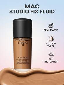 MAC Studio Fix Fluid SPF 15 Foundation NW40 30 Ml – Foundation, 24-Hour Matte Finish, For Oily Skin, NW40, SPF 15, Suitable For Daily Wear - NW40 - View 2
