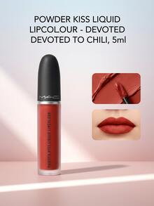 POWDER KISS LIQUID LIPCOLOUR - DEVOTED TO CHILI, 5ml – Liquid Lipstick, Matte Finish, For Women, Brick Red, Suitable For Daily Makeup - Devoted To Chili - View 1