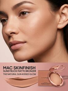 MAC SKINFINISH SUNSTRUCK MATTE BRONZER 8g – Bronzer, Long-Wearing, For All Skin Types, Matte, Marshmallow Root, Suitable For Daily Makeup - Matte Light Golden - View 4