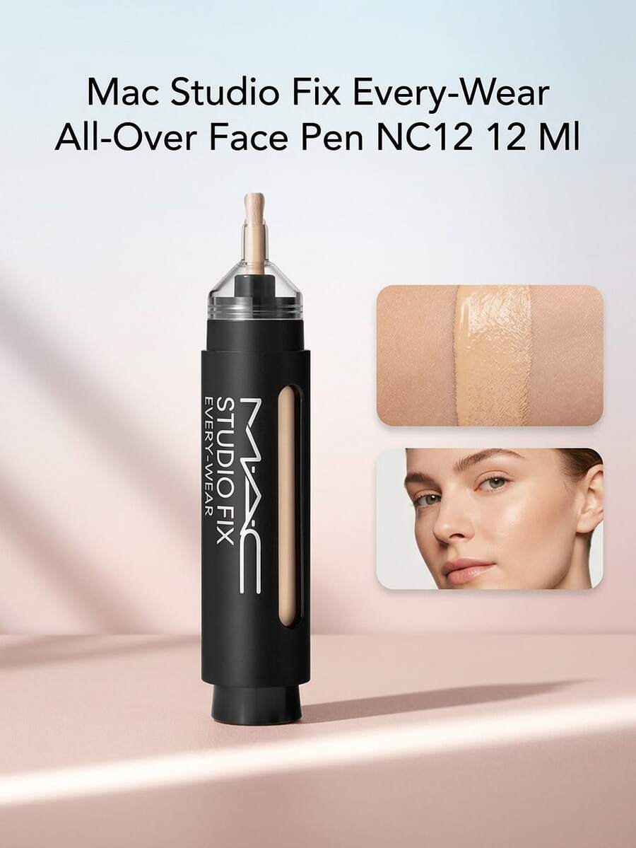 Mac Studio Fix Every-Wear All-Over Face Pen NC12 12 Ml – Concealer Pen, Long-Wearing, For Fair Skin Tones, NC12, Hyaluronic Acid, Suitable For Daily Makeup Routine - NC12 - View 1