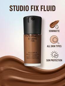 MAC Studio Fix Fluid SPF 15 Foundation NC60 30 Ml – Foundation, 24-Hour Matte Finish, For Oily Skin, NC60, SPF 15, Suitable For Daily Makeup Routine - White - View 2