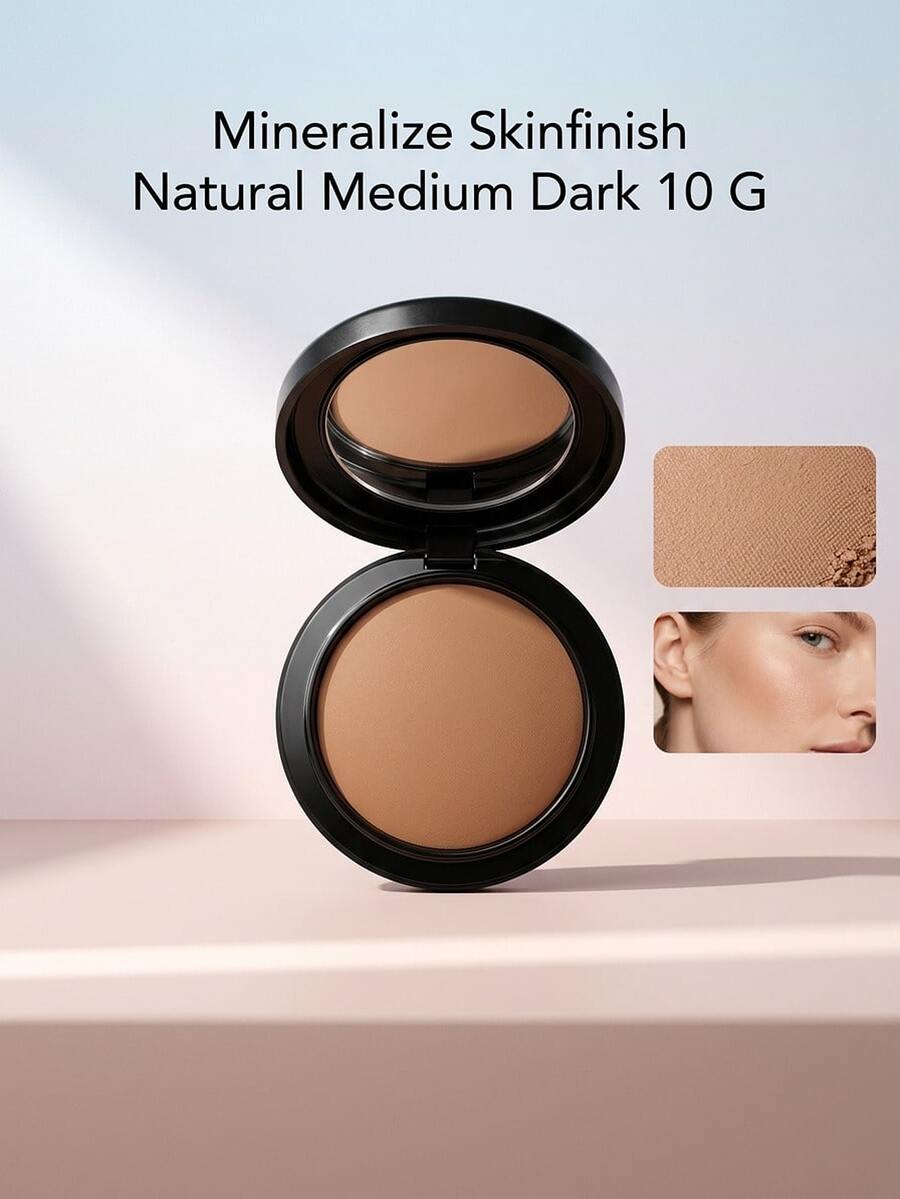 MAC Mineralize Skinfinish Natural Medium Dark 10 G – Face Powder, Matte Finish, For Medium Dark Skin Tones, Medium Dark, Minerals, Suitable For Daily Makeup Routine - Medium Tan - View 1
