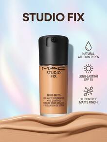 MAC Studio Fix Fluid SPF 15 Foundation NC43 30 Ml – Foundation, 24-Hour Matte Finish, For Oily Skin, NC43, Suitable For Daily Face Makeup - NC43.5 - View 2