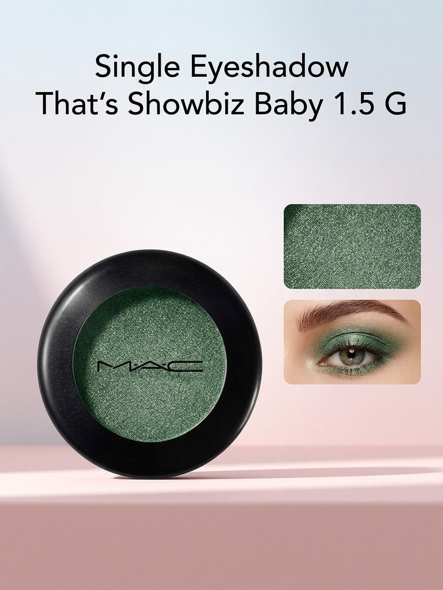 MAC Single Eyeshadow That's Showbiz Baby 1.5 G – Eyeshadow, High Pigment, For Women, Emerald, Suitable For Evening Party - That's Showbiz Baby - View 1
