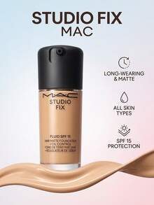 MAC Studio Fix Fluid SPF 15 Foundation NC37 30 Ml – Foundation, 24-Hour Wear, For Oily Skin, NC37, Sunscreen, Suitable For Daily Makeup Routine - Multicolor - View 2