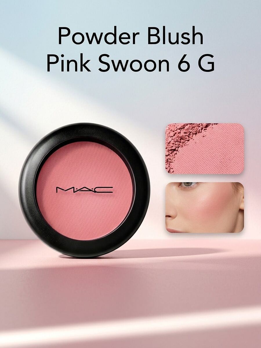 MAC Powder Blush Pink Swoon 6 G – Blush, Matte Finish, For Women, Pink Swoon, Suitable For Daily Makeup Routine - Pink Swoon - View 1