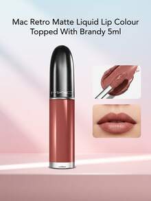 Mac Retro Matte Liquid Lip Colour Topped With Brandy 5ml – Liquid Lipstick, Long-Wearing, For Women, Topped With Brandy, Suitable For Daily Office Makeup - Topped With Brandy - View 1