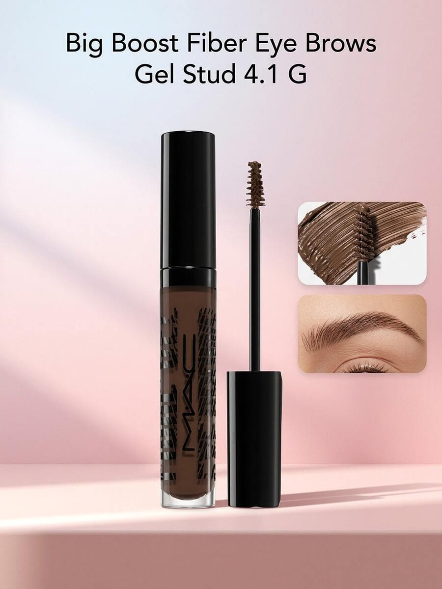 MAC Big Boost Fiber Eye Brows Gel Stud 4.1 G – Eyebrow Gel, Volumizing, For Women, Dark Brown, Microfibers, Suitable For Daily Makeup Routine - Stud - View 1