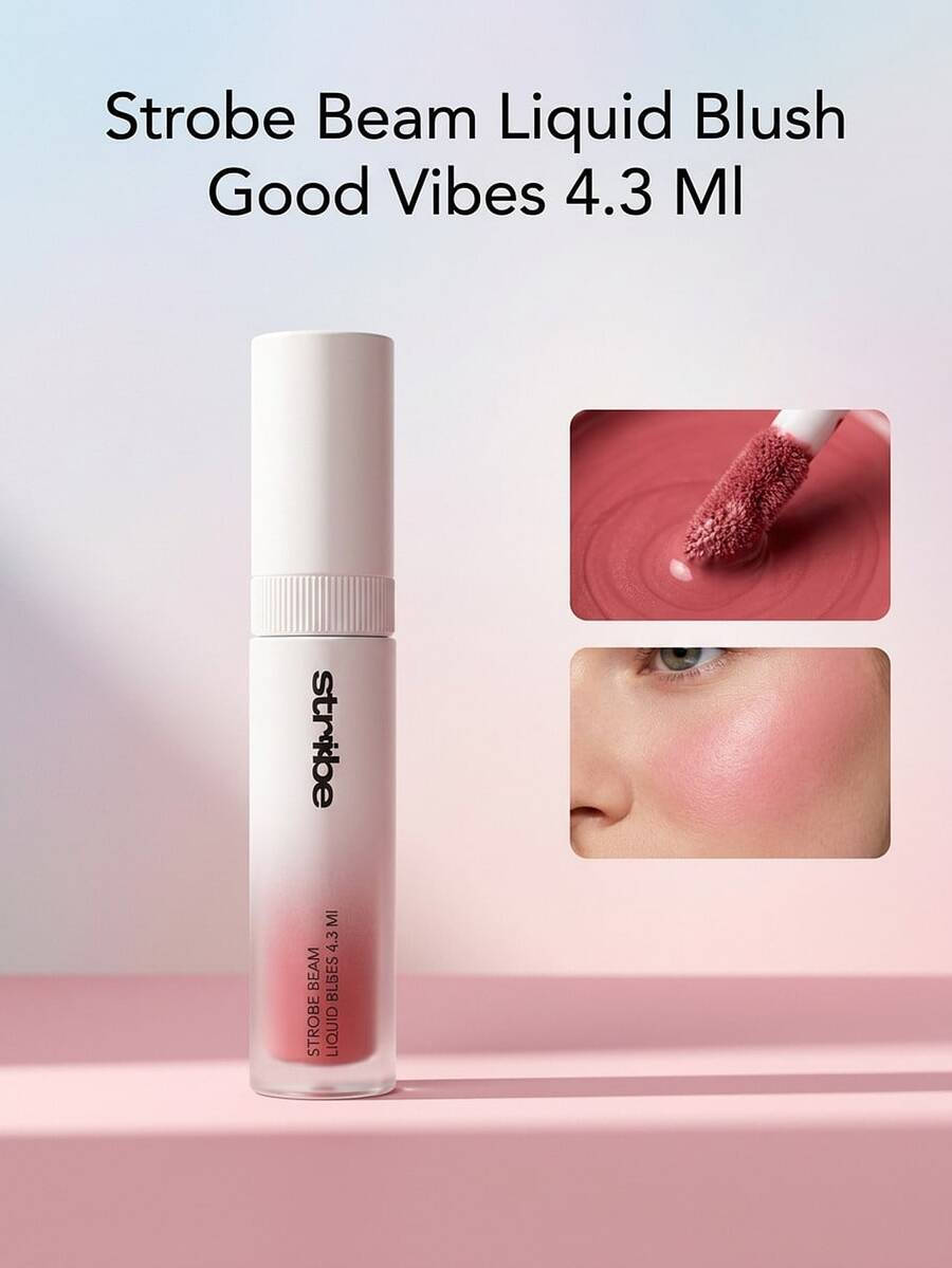 MAC Strobe Beam Liquid Blush Good Vibes 4.3 Ml – Liquid Blush, Long-Lasting, For Women, Berry Pink, Suitable For Daily Makeup Routine - Good Vibes - View 1