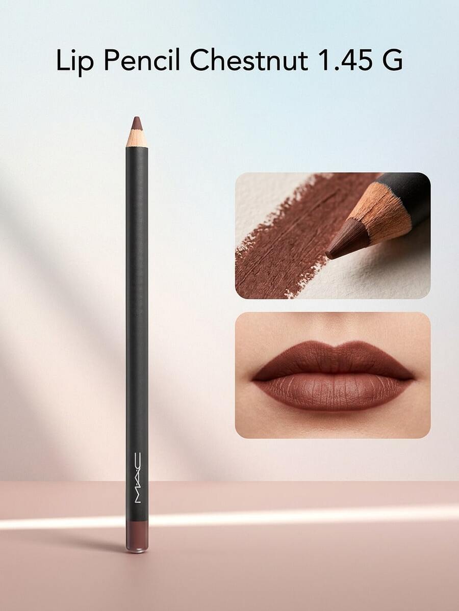 MAC Lip Pencil Chestnut 1.45 G – Lip Liner, Precise, For Women, Chestnut, Suitable For Daily Makeup Routine - Chestnut - View 1