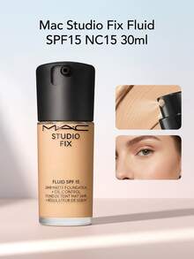 Mac Studio Fix Fluid SPF15 NC15 30ml – Foundation, 24-Hour Longwear, For Oily Skin, NC15, SPF 15, Suitable For Daily Makeup Routine - NC15 - View 1