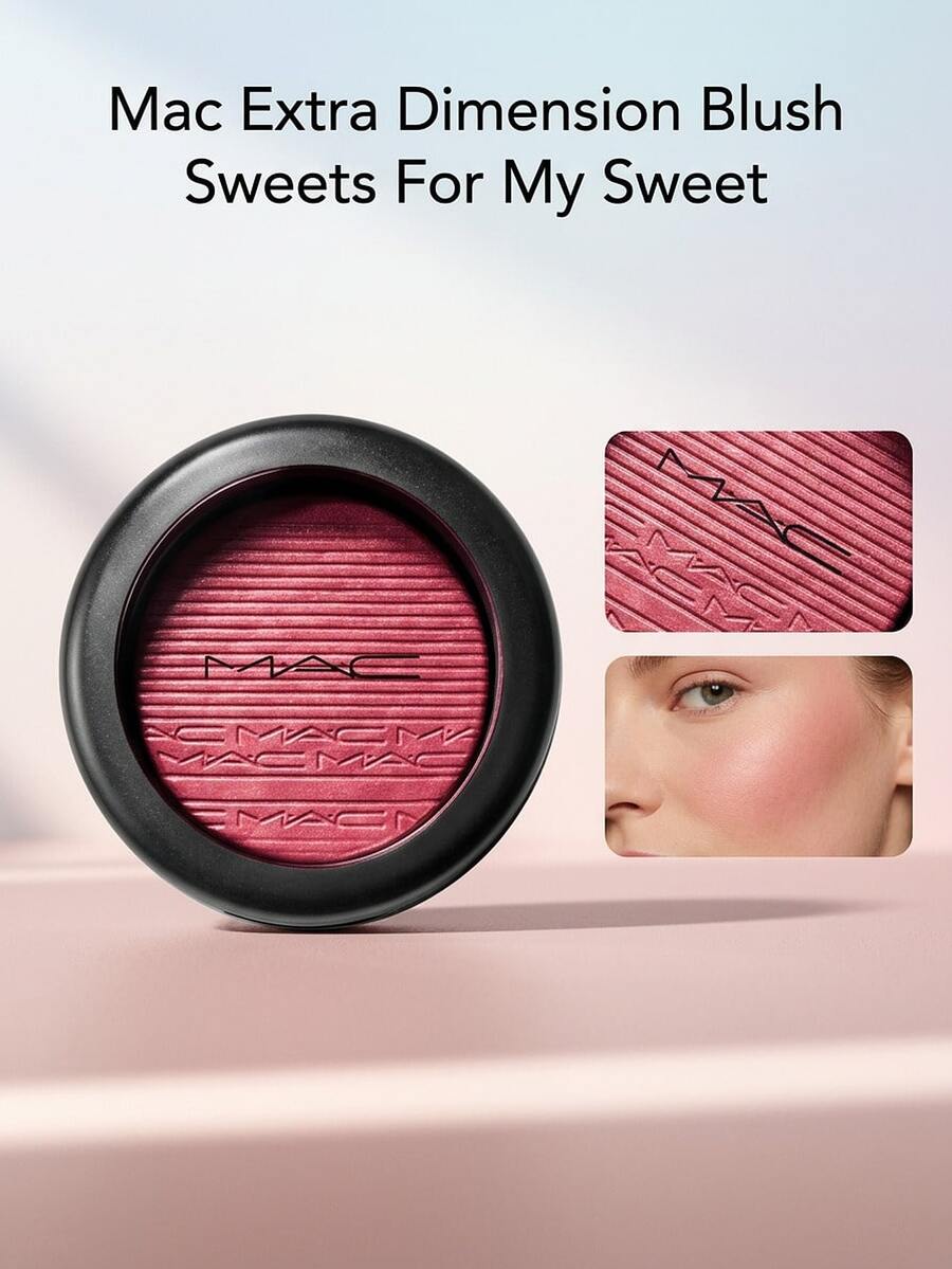 Mac Extra Dimension Blush Sweets For My Sweet – Blush, Long-Wearing, For Makeup Enthusiasts, Mid-Tone Pink, Suitable For Daily Makeup Routine - Sweets For My Sweet - View 1