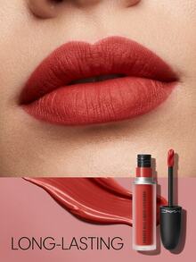 MAC POWDER KISS LIQUID LIPCOLOUR - DEVOTED TO CHILI, 5ml – Liquid Lipstick, Matte Finish, For Women, Brick Red, Suitable For Daily Makeup - Devoted To Chili - View 4