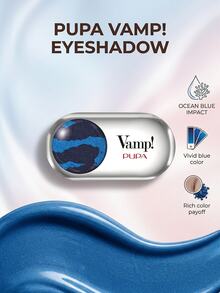 Pupa Vamp! Fusion Eyeshadow 305 Ocean Blue 1.5 G – Eyeshadow, Highly Pigmented, For Women, Ocean Blue, Suitable For Daily Makeup - 305 Ocean Blue - View 2